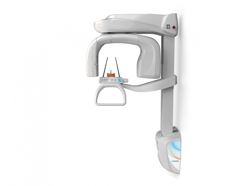 Panoramique / Conebeam OWANDY iMAX3D, fixation murale / aucun piétement au sol afin de libérer l'espace au maximum et faciliter l'accueil patient