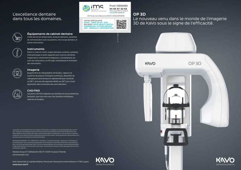 Combiné panoramique / conebeam dentaire KaVo OP 3D
