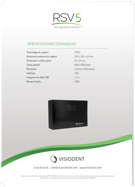 Capteur radiologique VISIODENT RSV5